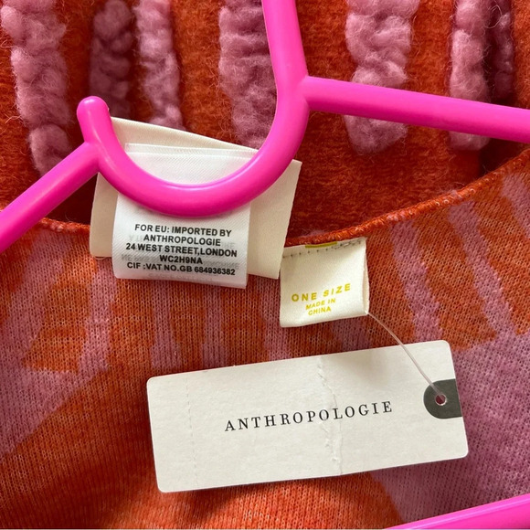 Anthropologie Maeve Dusk & Dawn Color Block Stitch Capelet Cape NEW One Size - Picture 7 of 7